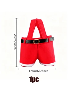 1/2pcs Christmas Candy Bag Santa Claus Pants Gift And Snack Bag With Handle Portable Candy Gift Basket Wedding Gift Packaging - Multicolor - View 14