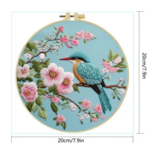 1PC 20*20cm/7.9*7.9in,Animals On Trees Embroidery Kit, DIY Handmade Embroidery Set For Adult Beginners, Home Gift, Women's Sewing Gift, Including User Manual, Printed Pattern Fabric, Embroidery Frame, Needle And Thread. - Animals On Trees - View 4
