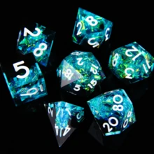 7pcs D&D Dice Set, Sharp Edge Dice Set, D&D Role Playing Game Polyhedral Dice, Suitable For Tabletop Role Playing Games - Multicolor - View 1