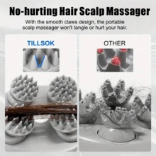 SOKANY Electric Scalp Massager, Type-C Interface, 500mAh Battery, 3-Speed Adjustable, One-Key Switch, ABS Body With 4 Detachable Silicone Claws, Suitable For Head, Neck, Arms And Legs, Holiday Relaxation Gift - Multicolor - View 7
