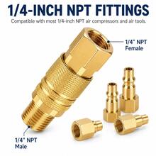 14-Piece Brass Air Coupler And Plug Kit, 1/4-Inch NPT Fittings - 14 PCS - View 3
