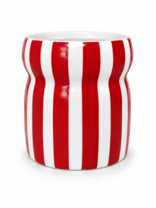 1pc Striped Multi-Function Storage Cup, Large Capacity Toothbrush, Toothpaste, Makeup Brush And Cosmetic Organizer, Suitable For Bathroom Vanity, Dressing Table And Desktop Storage - 1PC - View 14