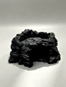 樹根爬蟲躲藏洞穴，壁虎、蜥蜴、蛇與兩棲動物的天然庇護所，生態缸裝飾，爬蟲缸躲藏處，水族裝飾品 - 黑色 - 查看 6
