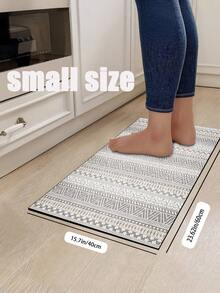 1pc Gray-Toned Bohemian Style Pattern Kitchen Mat, 3.5 Mm Soft Rubber That Absorbs Water And Is Easy To Clean. Suitable For Corridors, Bathrooms, Living Rooms, Outdoor Door Mats, And Toilets. Useable Throughout The Year And For Various Holidays. - Multicolor - View 15