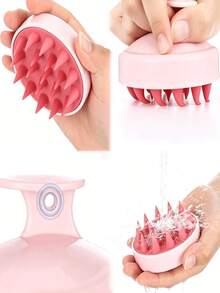 Soft Silicone Scalp Massage Shampoo Brush, Suitable For Dry/Wet Hair (Curly/Straight) And All Hair Types, Bath Head Massage Comb, Can Be Used For Blow-Dry Styling, Shampooing, Hair Care Massage, Portable And Easy To Clean, Simple And Durable, Suitable For Travel And Home Use - Scalp Massager Brush - View 3