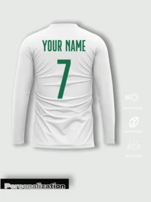 Customized Portugal Away 2012, 2013 Geometric Cross Long Sleeve Football Jersey, White Base With Red And Green Contrast Cross Pattern, Customizable Content On Both Front And Back, Freely Change Player Name, Jersey Number, And Team Logo, Comfortable And Soft Fabric, Suitable For Football, Basketball, Volleyball Matches, Training And Daily Wear, Long Sleeve Style For Both Game And Casual Outings, 2026 Football Project - White - View 3