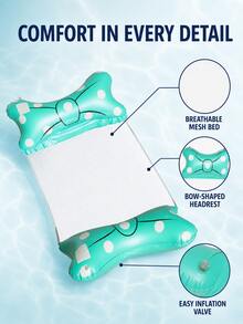 Double Tube Inflatable Water Bowknot Hammock, Adult Water Hammock Foldable Backrest Chair Inflatable Toy Lounge Chair Float, Pool Floating Device, Easy To Carry For Travel - 2-tube Float - View 4