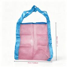 1pc Mesh Beach Bag, Foldable Large Capacity Travel Storage Organizer Bag, Multi-Purpose Mesh Bag, Suitable For Toy And Cosmetic Classification, Ideal For Home Daily Use, Holiday Vacation, Gift, Halloween And Christmas Occasions - Pink - View 5