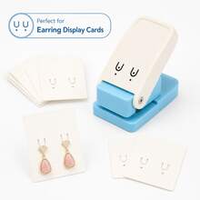 Earring Card Punch Tool, Dual Hole Jewelry Display Card Puncher With U-Shaped Slot, Easy-Press Lever Style, Suitable For Studs, Hooks And Pendant Earrings, Packaging And Handmade Cards - Earrings - View 6