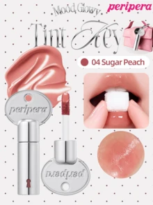 Peripera 2.4 G MOOD GLOWY TINT KEY 化妝品吊飾液體唇彩棒,豐盈果凍光澤透亮亮澤,不乾澀長效持色唇蜜鑰匙圈,可穿戴美妝配件,可用作包包掛飾,K-Beauty - 04 Sugar Peach - 查看 2