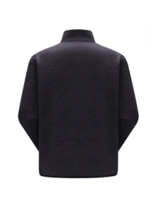 CAMEL CROWN Men's Outdoor Fleece Jacket Stand Collar Windproof Thin Fleece Keep Warm Sports Jacket Sweatshirt Lining - Phantom Black - View 2
