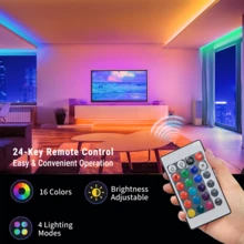 16.4FT RGB LED Strip Light, USB Powered TV Backlight With 24‑Key IR Remote, Color Changing Self‑Adhesive Light For TV, Sofa, Wall, Bedroom Home Decoration - 24K-3535 - View 8