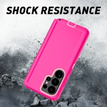 Suitable For Galaxy Rugged Series Phone Case - Black/Blue, Heavy-Duty Shock-Absorbing Dual-Layer Protective Shell, With Interface Dust/Scratch Protection, Suitable Compatible With Iphone Series, Unisex - Watermelon Pink - View 4