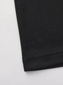 Men's Long Sleeve Polo Shirt With Buttons, Simple Print And Solid Color, Suitable For Gym, Running, Workout, Golf, Autumn/Winter Men's T-Shirt - Black - View 11
