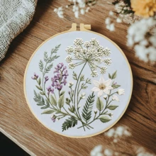 1PC 20*20cm/7.9*7.9in,Beautiful Flowers Embroidery Kit, DIY Handmade Embroidery Set For Adult Beginners, Home Gift, Women's Sewing Gift, Including User Manual, Printed Pattern Fabric, Embroidery Frame, Needle And Thread. - Beautiful Flowers - View 5