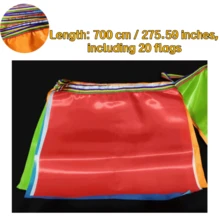 7m 20pcs Plain Colorful Satin Decorative Hanging Bunting Flags, Fabric String Banner For Outdoor Lawn, Patio, Camping, Picnic, Homestay Decor, Holiday Scene Decoration - View 2
