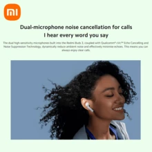 Xiaomi Redmi Buds 3 Global Version True Wireless Earbuds Bluetooth 5.2 12mm Driver IP54 Waterproof Semi-In-Ear Headphones 20H Total Playback Dual Mic Call Noise Cancelling Touch Control Sports Earphones - View 6