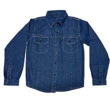 Camisa Jeans Infantil/Juvenil Masculina Manga Longa Estilosa 10 ao 16 - Azul Premium - Visão 9
