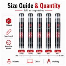 0.5/0.7/0.9/1.3/2.0mm 2B Lead Pencil Refills, High Capacity, Erasable, Smooth Writing And Drawing, Precision Writing Tool, School Supplies - Multiple Styles - View 4