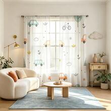2pcs Set Small Car Plant, Dreamy Pattern Design Print, Bar-Shaped Opening Design, Filter Light, Suitable For Living Room, Kitchen, Cafe, Bedroom, Balcony, Garden, Theme Decoration - Multicolor - View 7