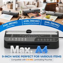Crenova 4-In-1 A4 Laminator Machine With 20 Pouches, Hot & Cold Thermal Laminator For Home & School Use - 查看 3