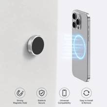 Giá đỡ điện thoại ô tô nam châm hình đồng xu đa năng, giá đỡ điện thoại dán bảng điều khiển hình chữ nhật mini, ổn định trên đường xóc, tương thích với mọi dòng điện thoại - A - Xem 4
