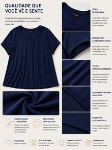 PLUS SIZE PLAIN BLOUSE CASUAL MODERN BASIC CURRENT CONTEMPORARY VISCOLYCRA DAILY WORK - Camel - Ver 6