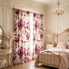 2 piezas Cortinas con patrón de flor de peonía púrpura, que simboliza la riqueza y el honor, diseñadas con bolsillo para barra para protección de la privacidad e instalación fácil, opción ideal para ventanas del hogar - Multicolor - Ver 8