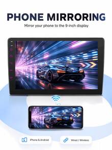 9 Inch Quad-Core Android Car Navigation, 2G+64G Car Navigation, Supports Apple CarPlay And Android Auto Radio Screen, With Mirroring Connection, Bluetooth 5.0, AUX, FM/AM Transmitter, GPS Wireless Carplay, Bluetooth Car Infotainment System - Upgraded Android Car Stereo Navigation System - View 5