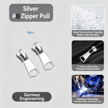 EDCUEBE7 6pcs Zipper Pulls (Size 3, 5, 8) Zinc Alloy Ready-To-Use Universal Sewing Zipper Repair Kit With Buckle And Hook, Durable Metal Zipper Replacement Set For Jackets, Bags And Clothing - Multi-color (6-pack) - View 16