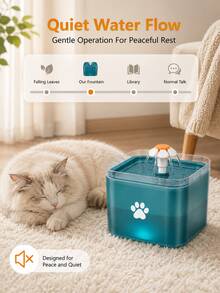 2L/67.5 OZ/ 0.53 GALLON Large Capacity Ultra Quiet Cat Water Fountain With LED Light - Filtered, USB Powered (Adapter Not Included), Automatic Pet Water Station, Replacement Filters Available For Purchase - 2L - View 6