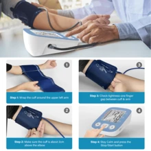 Blood Pressure Monitor For Home Use, Upper Arm Blood Pressure Machine With Large Cuff, Blood Pressure Machine, Adjustable Arm Cuff 8.7"-16.5",Large Display, 2 * 500 Readings Memory - Blue - View 3
