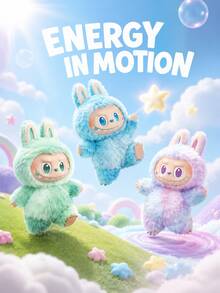 The Monsters Big Into Energy Series-Vinyl Plush Pendant Blind Box, Blind Box Figures, Random Design Action Figures Collectible Toys Home Decorations, Single Box - 1 Piece - View 1