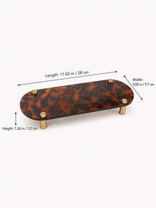 1pc 28cm Leopard Print Desktop Storage Tray Display Rack, Luxury Vintage Jewelry, Perfume, Cosmetics Organizer, Gold Leg Small Storage Rack, Suitable For Bedroom Vanity, Office, Desk Drawer, Entryway, Bedside Table And Bathroom Countertop, Multifunctional Furniture Storage Box, Hair Accessory Organizer And Daily Storage Tray, Help You Keep Your Desktop Organized For Back To School Season - Leopard Print - View 11