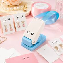 Earring Card Punch Tool, Dual Hole Jewelry Display Card Puncher With U-Shaped Slot, Easy-Press Lever Style, Suitable For Studs, Hooks And Pendant Earrings, Packaging And Handmade Cards - Earrings - View 5