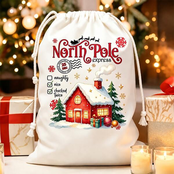 Atmospheric Santa Claus Gift Bag New Arrival, Sturdy Canvas Material With Classic Santa Claus Pattern, Elegant And Timeless Style, Suitable For Family Gatherings, New Year Party Gift Packaging, Serves As Both Gift Storage And Scene Decoration, Creates A Rich Christmas Atmosphere, Perfect Choice For Exquisite Holiday Gift Exchange