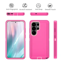 Suitable For Galaxy Rugged Series Phone Case - Black/Blue, Heavy-Duty Shock-Absorbing Dual-Layer Protective Shell, With Interface Dust/Scratch Protection, Suitable Compatible With Iphone Series, Unisex - Watermelon Pink - View 6