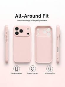 VOUVI Casing Lembut Minimalis Matte Warna Solid Kompatibel Dengan iPhone 17 16 15 14 13 12 11 Pro Max Casing Ponsel Minimalis Serbaguna untuk Penggunaan Sehari-hari Perlindungan Kamera Penuh Anti Jatuh Klasik Tahan Guncangan Casing Pelindung Matte Cocok Untuk Aksesori Ponsel 16 15 14 Plus Air - Berwarna merah muda - View 2