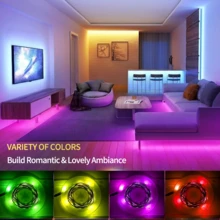 16.4FT RGB LED Strip Light, USB Powered TV Backlight With 24‑Key IR Remote, Color Changing Self‑Adhesive Light For TV, Sofa, Wall, Bedroom Home Decoration - 24K-3535 - View 5