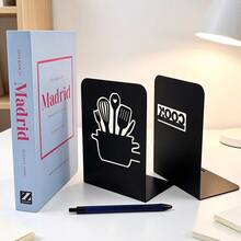 Creative Kitchen Themed Metal Book Holder Paired With Black Wrought Iron Book Stand, Kitchen Utensil Silhouette Design, Book Support Rack, Desktop Bookshelf, Organization, Storage, Decoration Ornaments Suitable For Home Study, Office Reading Space. - B382 - View 9