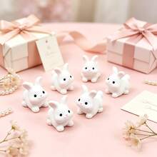 50/30/20/10/5/1pc Mini Resin Rabbit Figurines - Cute Q-Version Sitting/Lying Rabbit, Includes Sitting, Lying, Kneeling And Standing Poses, Suitable For DIY Miniature Garden, Easter Decoration, Dollhouse Scene Arrangement - Outdoor/Miniature Rabbit Statue 5-Piece Set - One Size - View 2