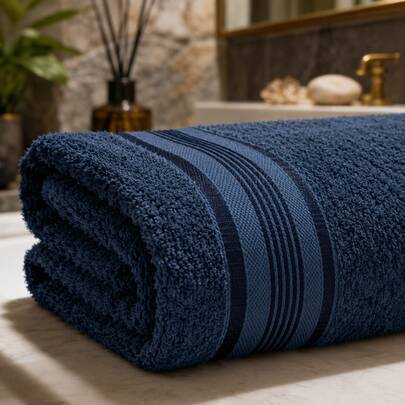 Toalha de Banho Azul 100% Algodão Banhão Macia Alta Absorção Jogo Gigante Premium Luxo Felpuda 75x180cm