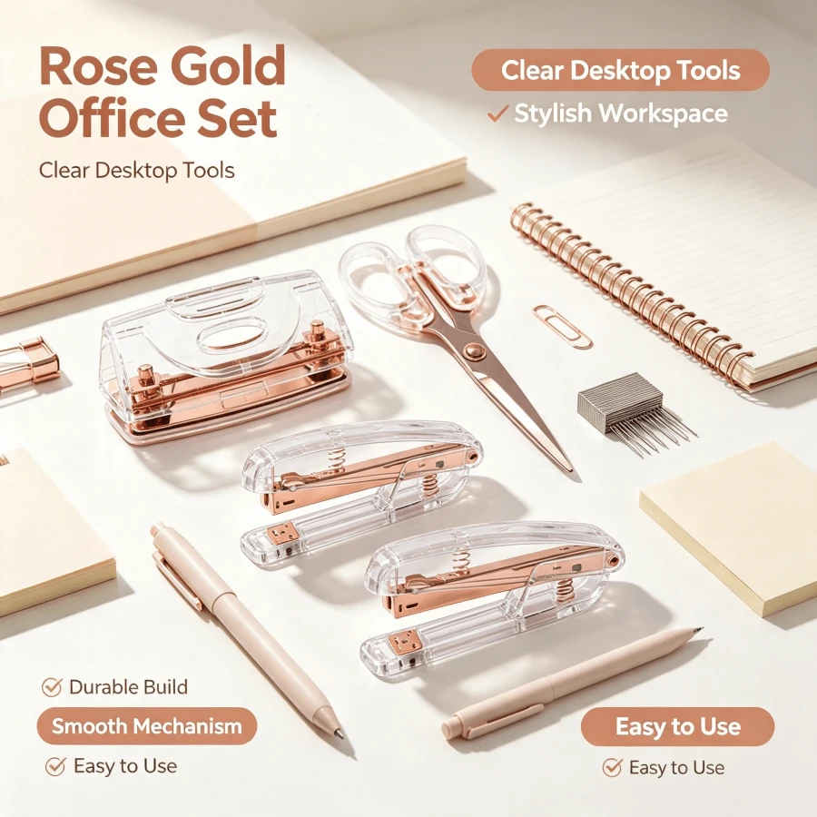 1 Set Acrylic Metal Effort-Saving Stapler Set, Powerful Takeout Packaging Stapler, Portable Stapler Set, Multifunctional Binding Machine, Durable, Suitable For Students, Back To School Season, Graduation Season, School Supplies, Office Supplies