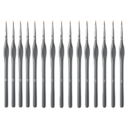 Dom Delfim Fine Detail Brush Set - 15pcs (Silver)