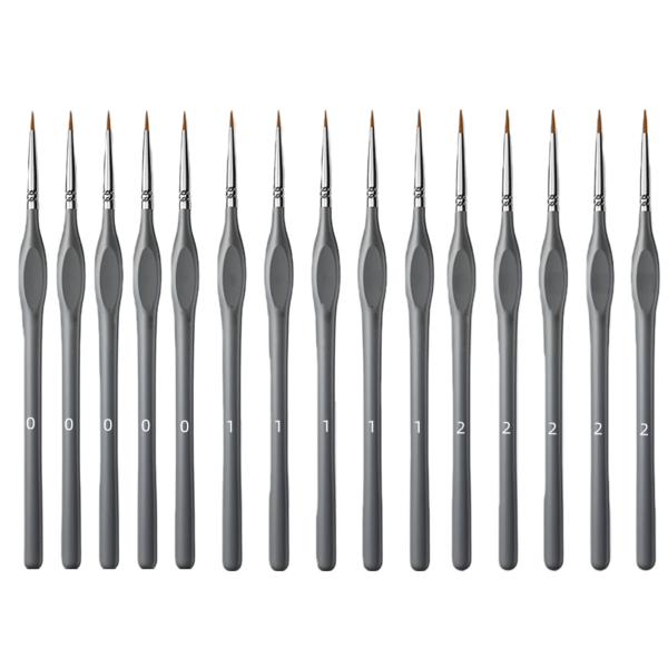 Dom Delfim Fine Detail Brush Set - 15pcs (Silver)