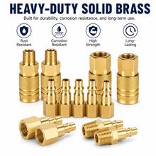 14-Piece Brass Air Coupler And Plug Kit, 1/4-Inch NPT Fittings - 14 PCS - View 2