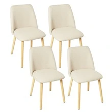 Goeurvant Modern Ergonomic Dining Chair With Curved Backrest - Set Of 2 / Set Of 4 / Set Of 6 - Apricot - View 14