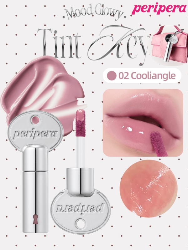 Peripera 2.4 G MOOD GLOWY TINT KEY 化妝品吊飾液體唇釉棒，豐盈果凍光澤感，透亮顯色，不乾澀長效持色，可穿戴美妝配件，可用作包包掛飾，韓系美妝
