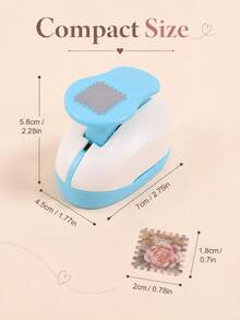 1PC Creative Stamp Pattern Portable Manual Puncher, Suitable For Scrapbooking, DIY Card Making, Photo Albums, And Paper Crafts, Paper Cutting Tool (Blue, Pink) - Single Piece - View 2