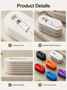 Portable Charging Cable Organizer, Anti-Tangle Cable Winder, Suitable For Phone Chargers And Earphone Cables, Compact And Portable, Travel Essential, Luggage Accessory, Home Essential, Back To School Supplies, Desk Storage, Women's Holiday Gift - Multicolor - View 8